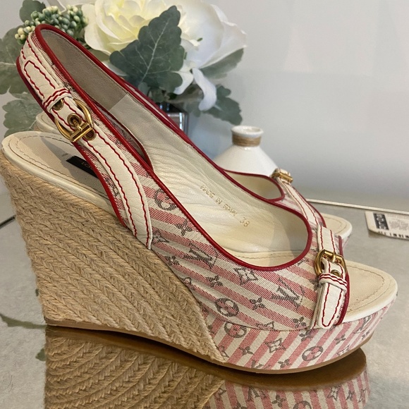 Authentic Louis Vuitton Anemone Slingback Wedges - Picture 5 of 9